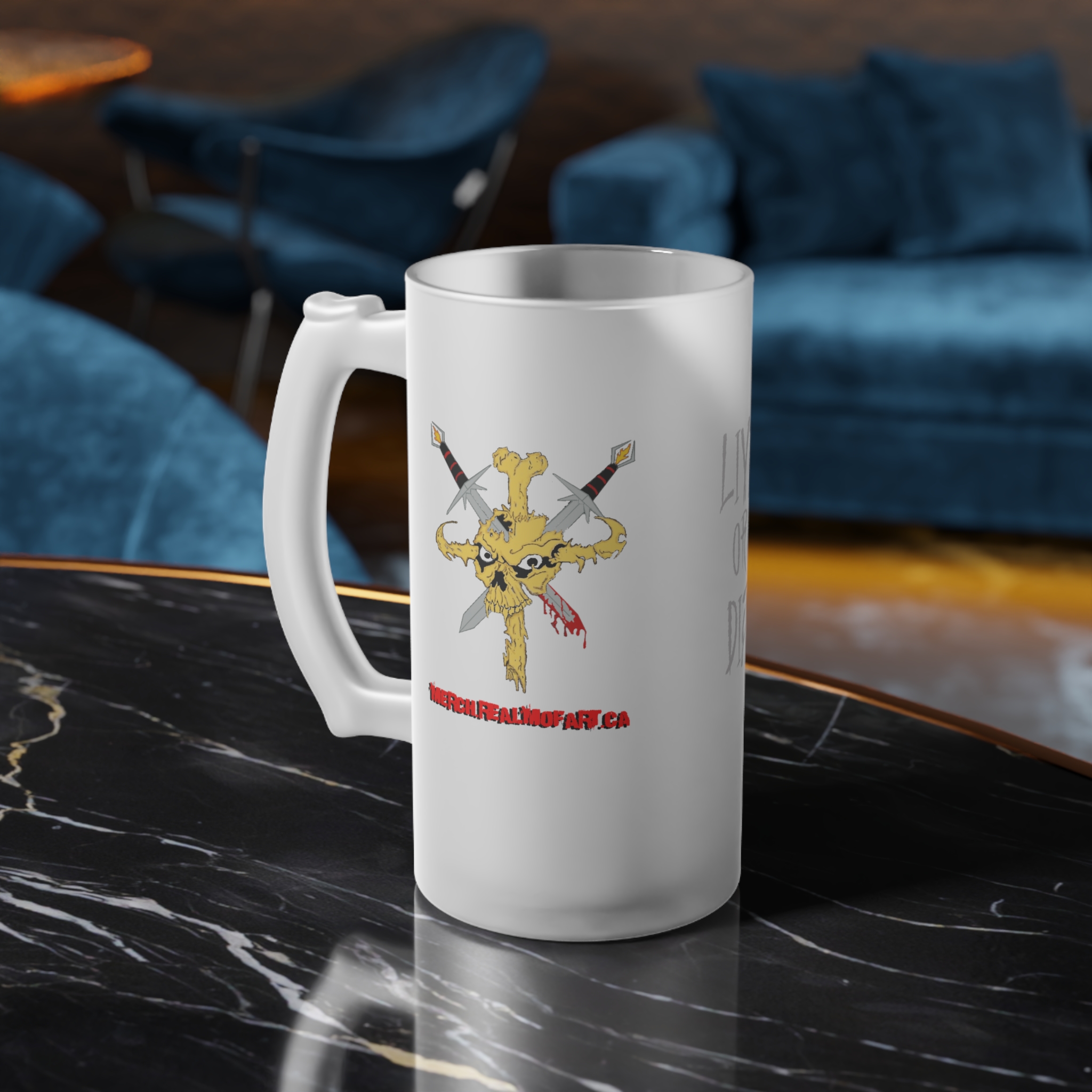 Live or Die - Frosted Beer Stein - Image 2