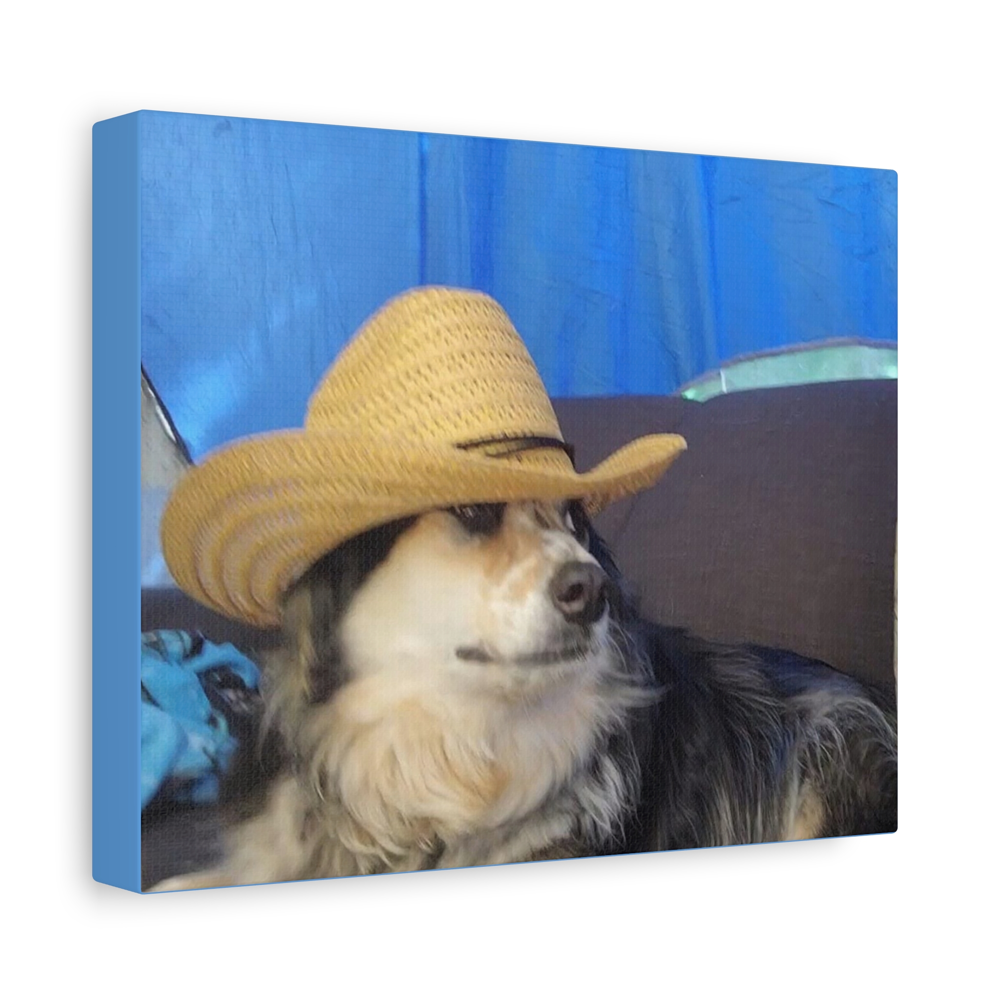 Cowboy Dog Canvas Print — Stretched Matte Pet Wall Art - Image 2