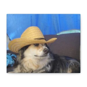 Cowboy Dog Canvas Print — Stretched Matte Pet Wall Art