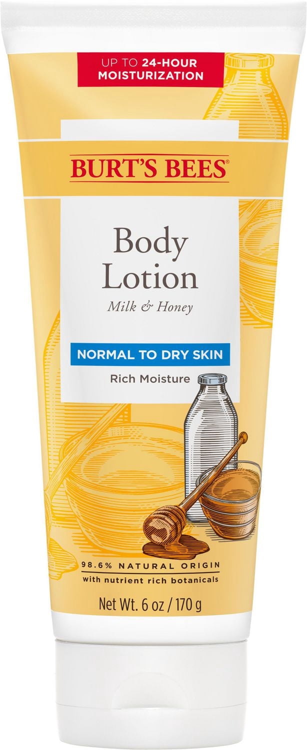 Burt's Bees Naturally Nourishing Milk & Honey Body Lotion for Normal to Dry Skin,