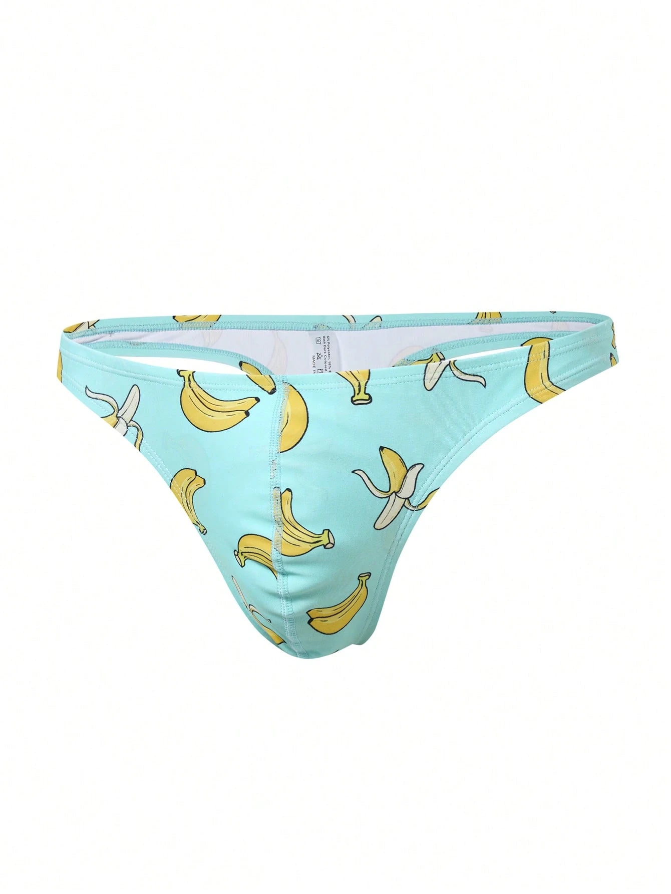 ZELFYO Men's Banana Print Thong Swimwear Briefs, Beach Vacation, Hawaiian, Holiday - Color 1