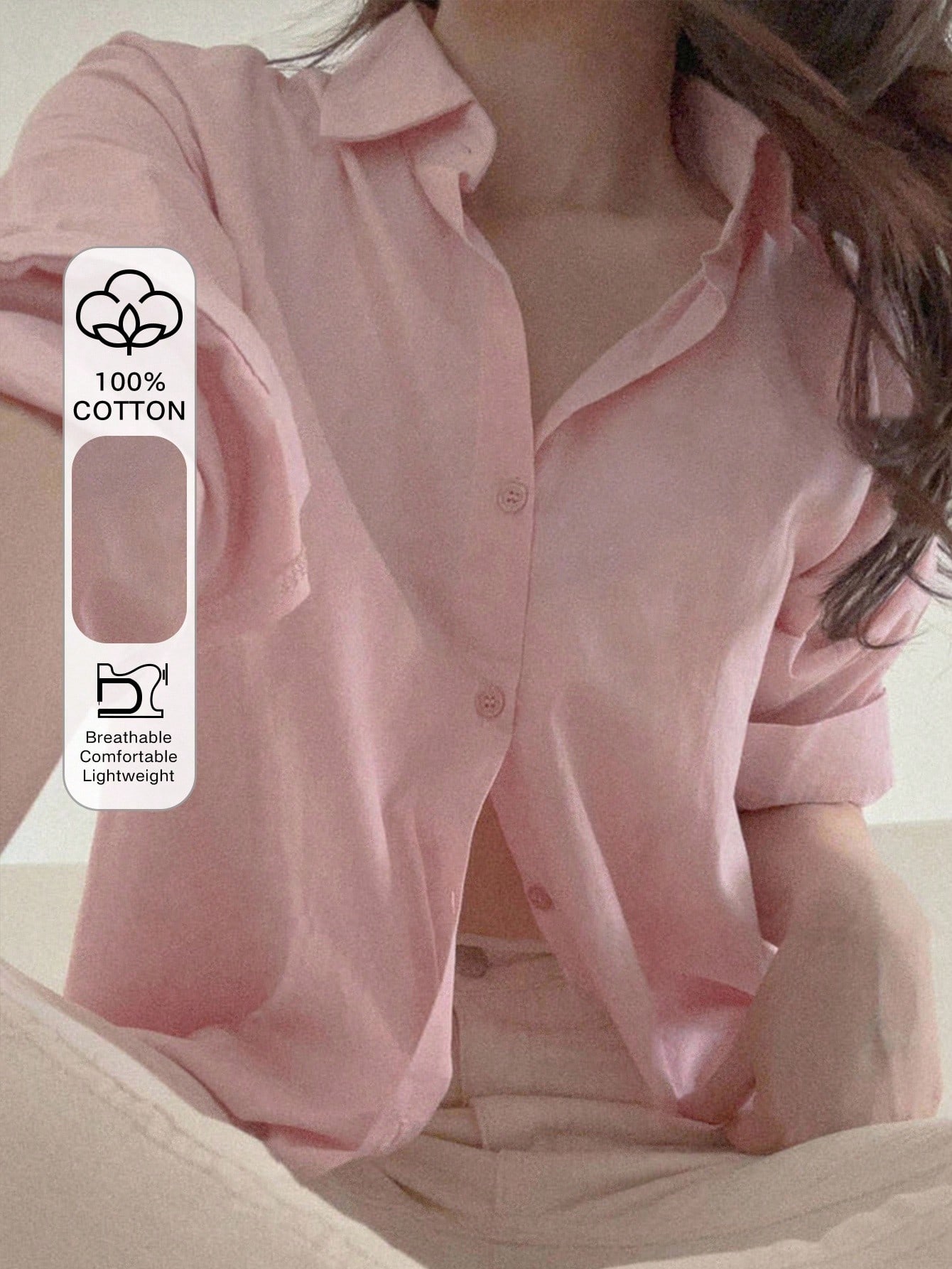 DAZY Minimalist Casual Lapel Long Sleeve Loose Shirt Top For Teen Girls Fall