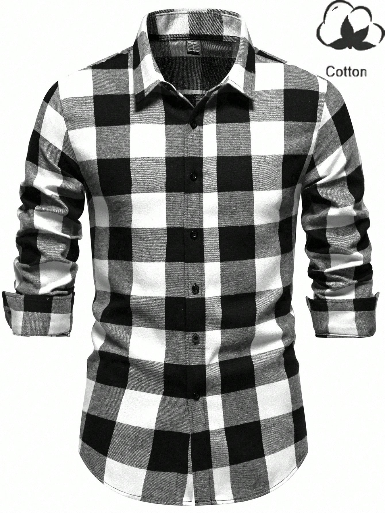 Manfinity Homme Men's Casual Plaid Long Sleeve Shirt, Autumn Checkered Shirt Men Men Button Up Shirt Design Mens Plaid Button Up