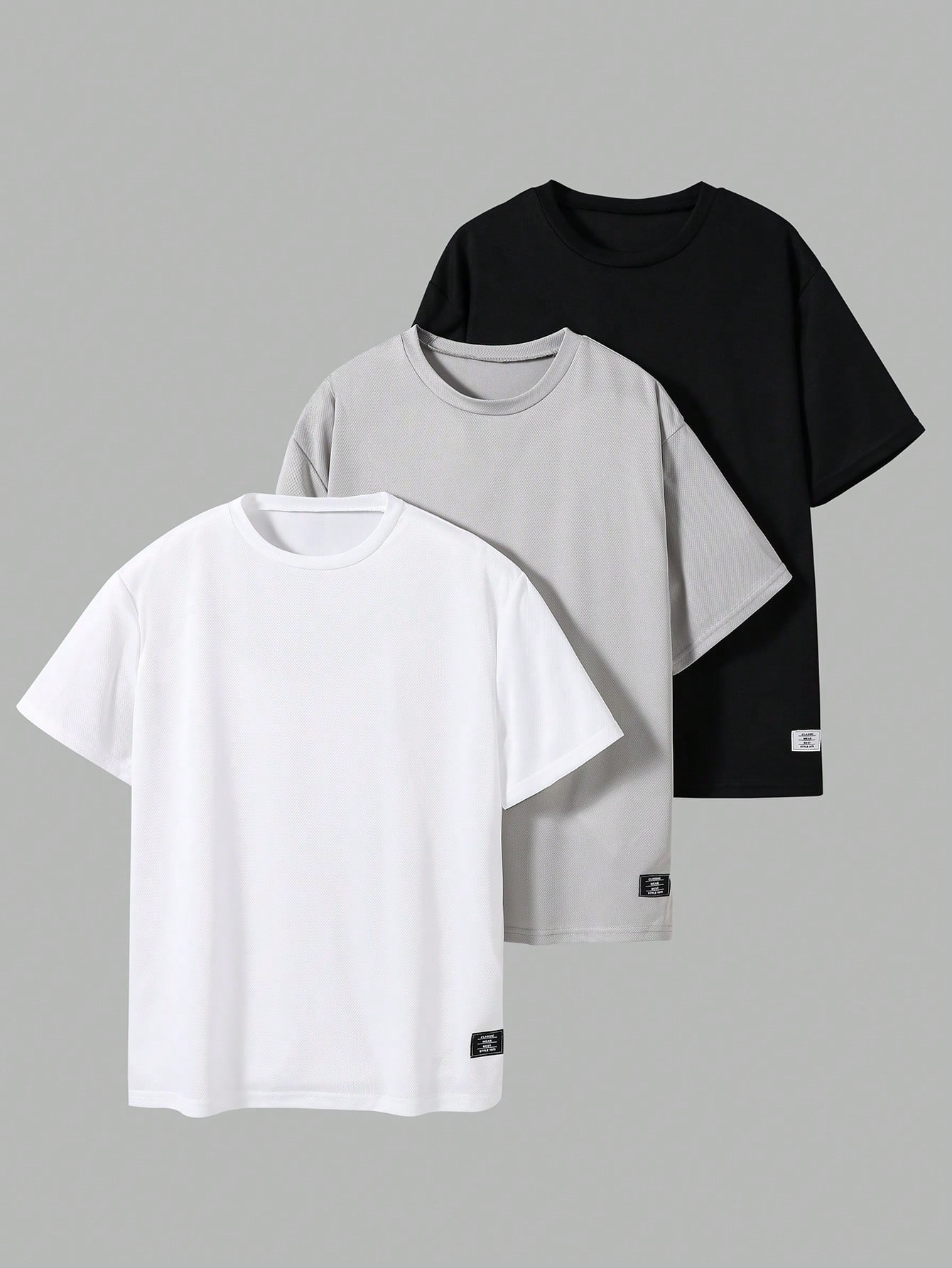 SHEIN Boys' Minimalist Multi-Piece Multi-Color T-Shirts, Suitable For Spring/Summer T Shirt Set Basic Tees T Shirts Pack - Color 1