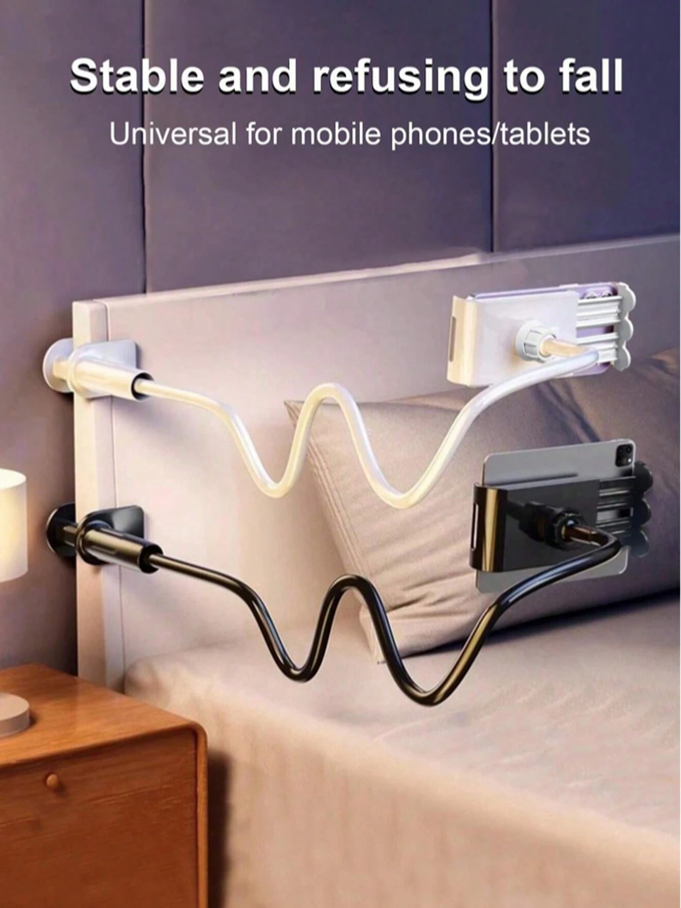 Teckwe 75cm/100cm/120cm 360° Rotating Mobile Phone & Tablet Holder, Spiral Base Slouchy Bracket Phone Holder For Bed And Desk Use Compatible With IPhone, Android Phone, Gift For Birthday, Family, Friends 360 Degree Rotating, Bed Slouchy Stand