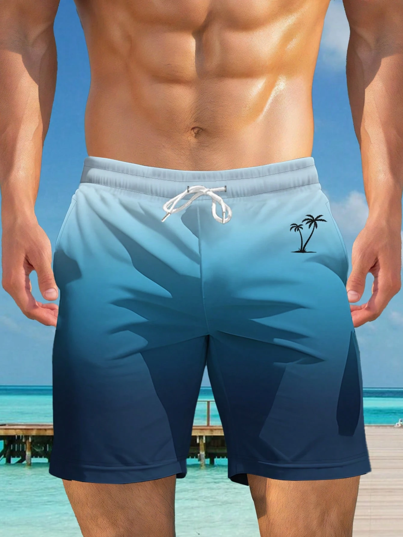 Men's Hawaiian Style 3D Print Casual Lightweight Beach Shorts - Quick Dry, Drawstring Waist, Perfect For Summer Outings