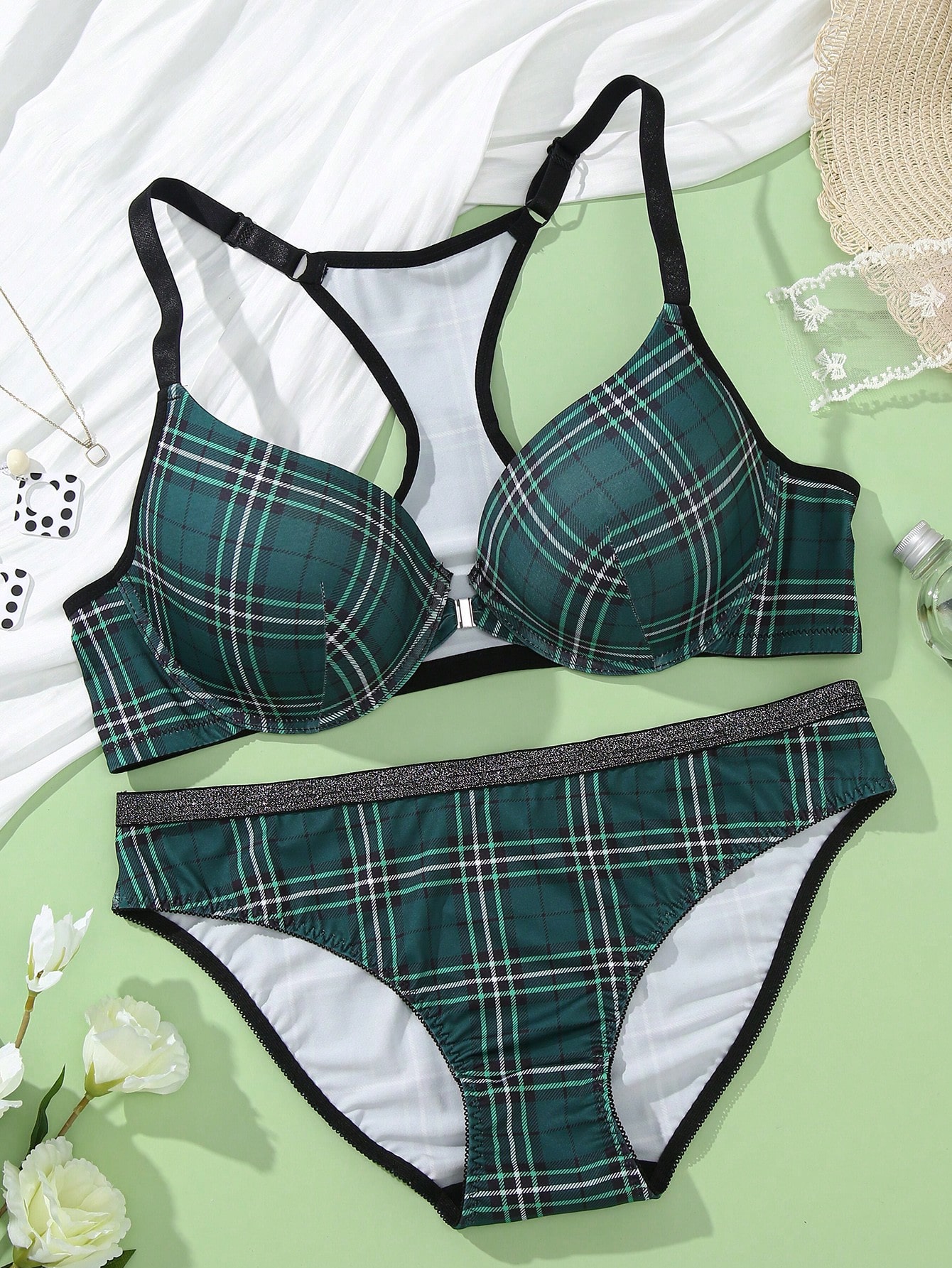 Nora Wilde 2pcs Plus Size Front Closure Underwire Bra Set - Image 2