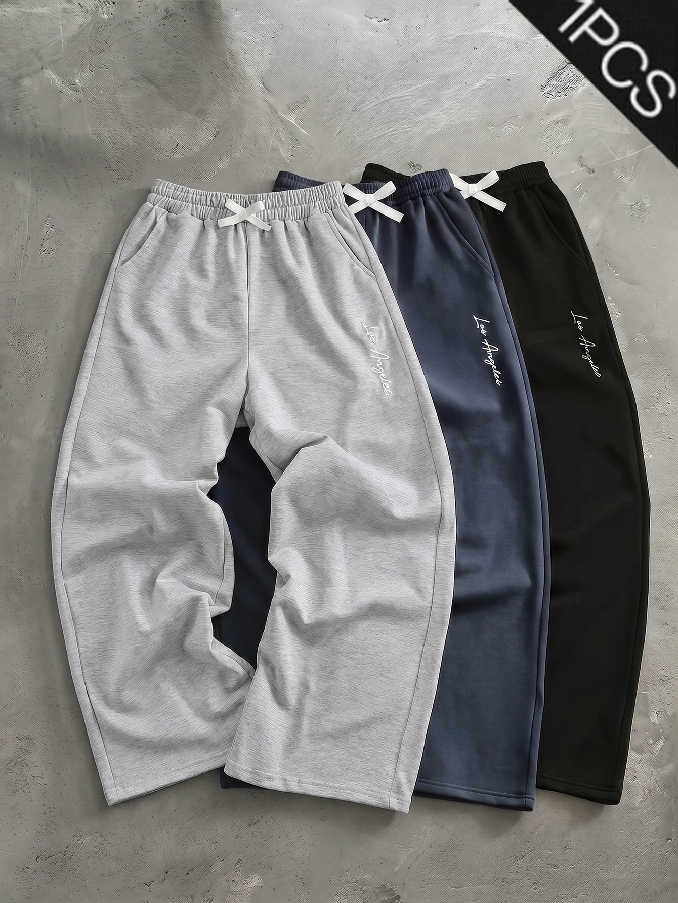 Coolqubz Teen Boys All-Season Streetwear Baggy Loose Minimalist Grey Patchwork Versatile Straight Leg Sweatpants Long Pants Vacaura Beach Fall