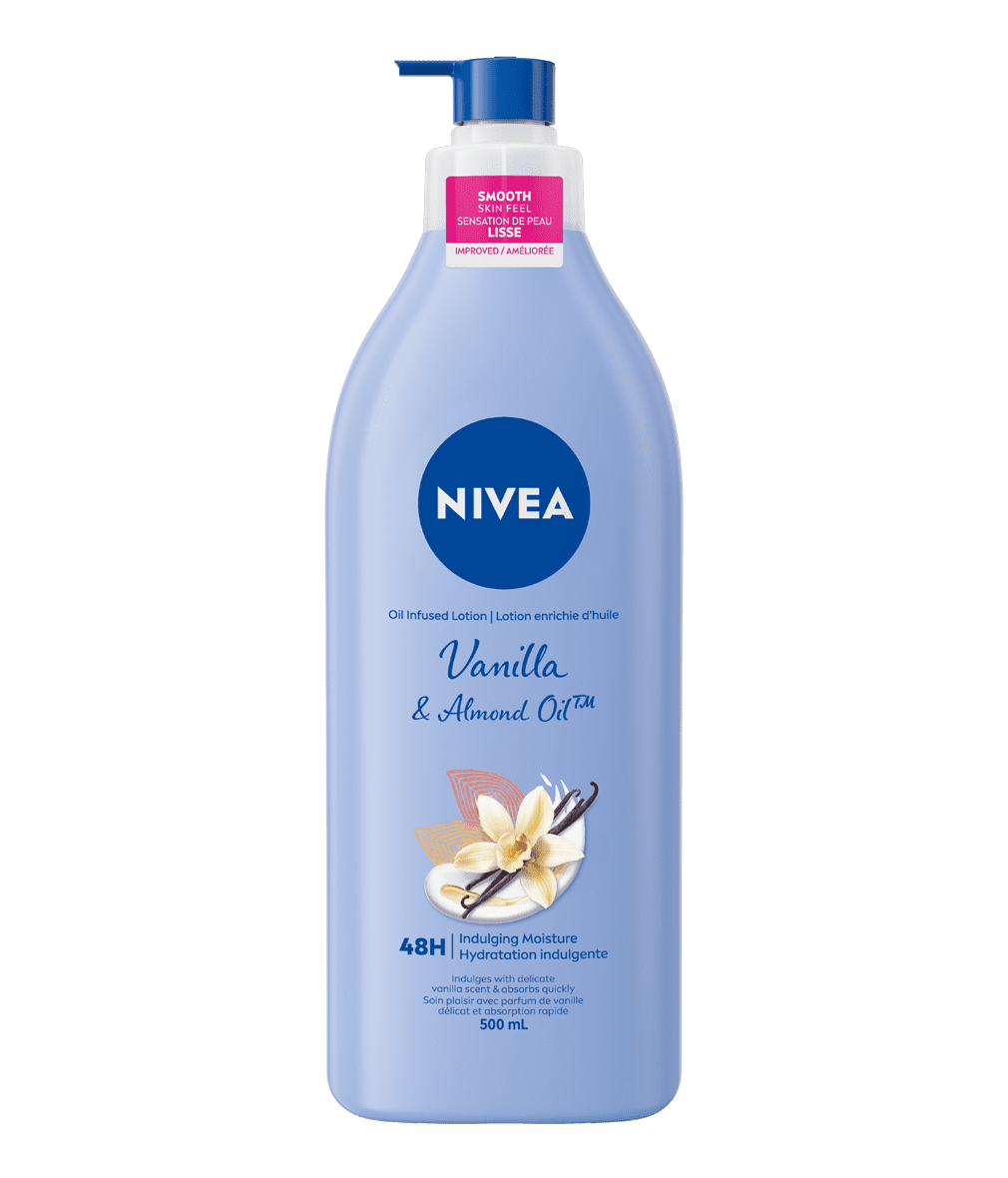 NIVEA Vanilla & Almond Oil Infused Body Lotion for Women, Non-Greasy, 500mL