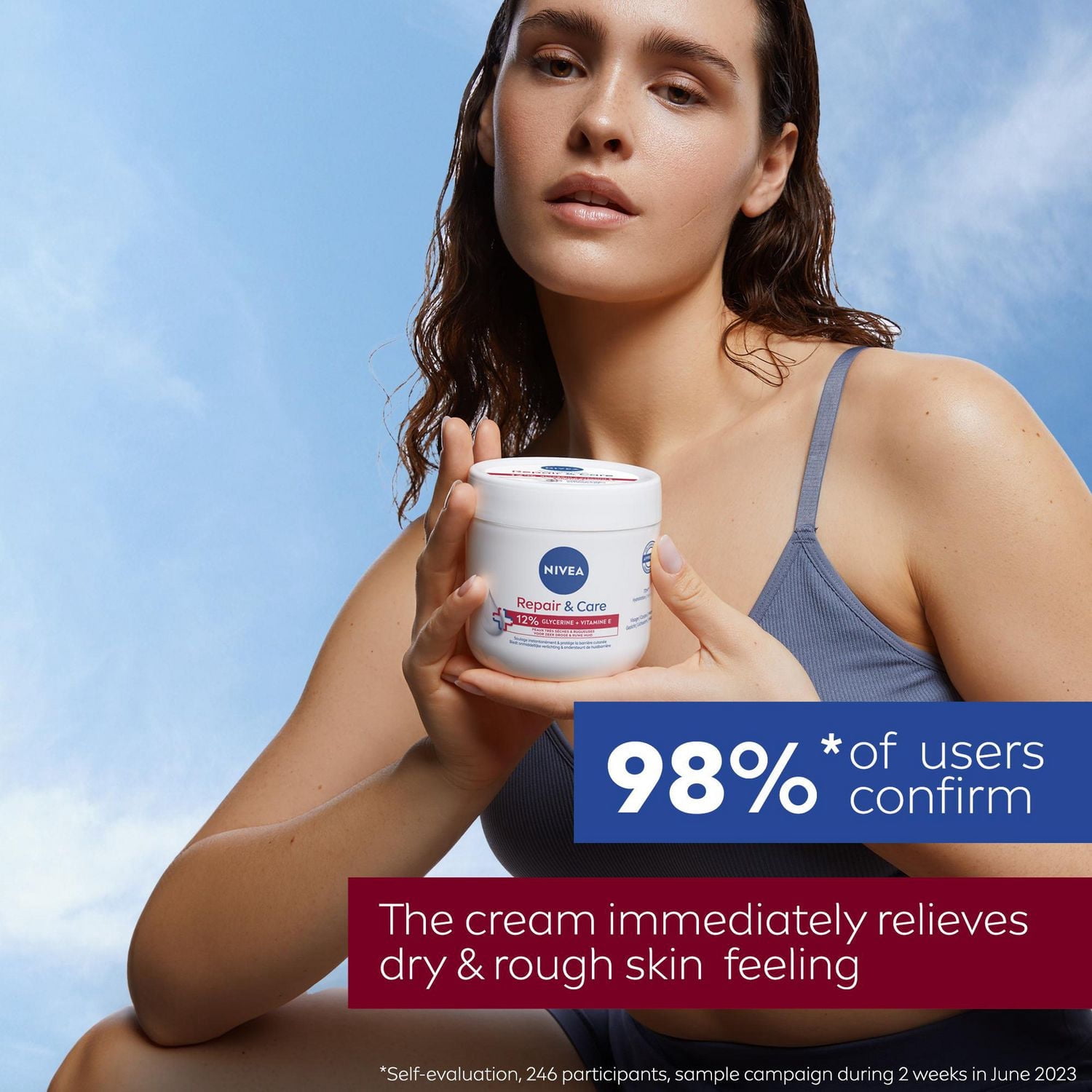 NIVEA Repair and Care Cream, 15% Glycerin + Urea Body Moisturizers, Very Dry Skin, 400mL Jar